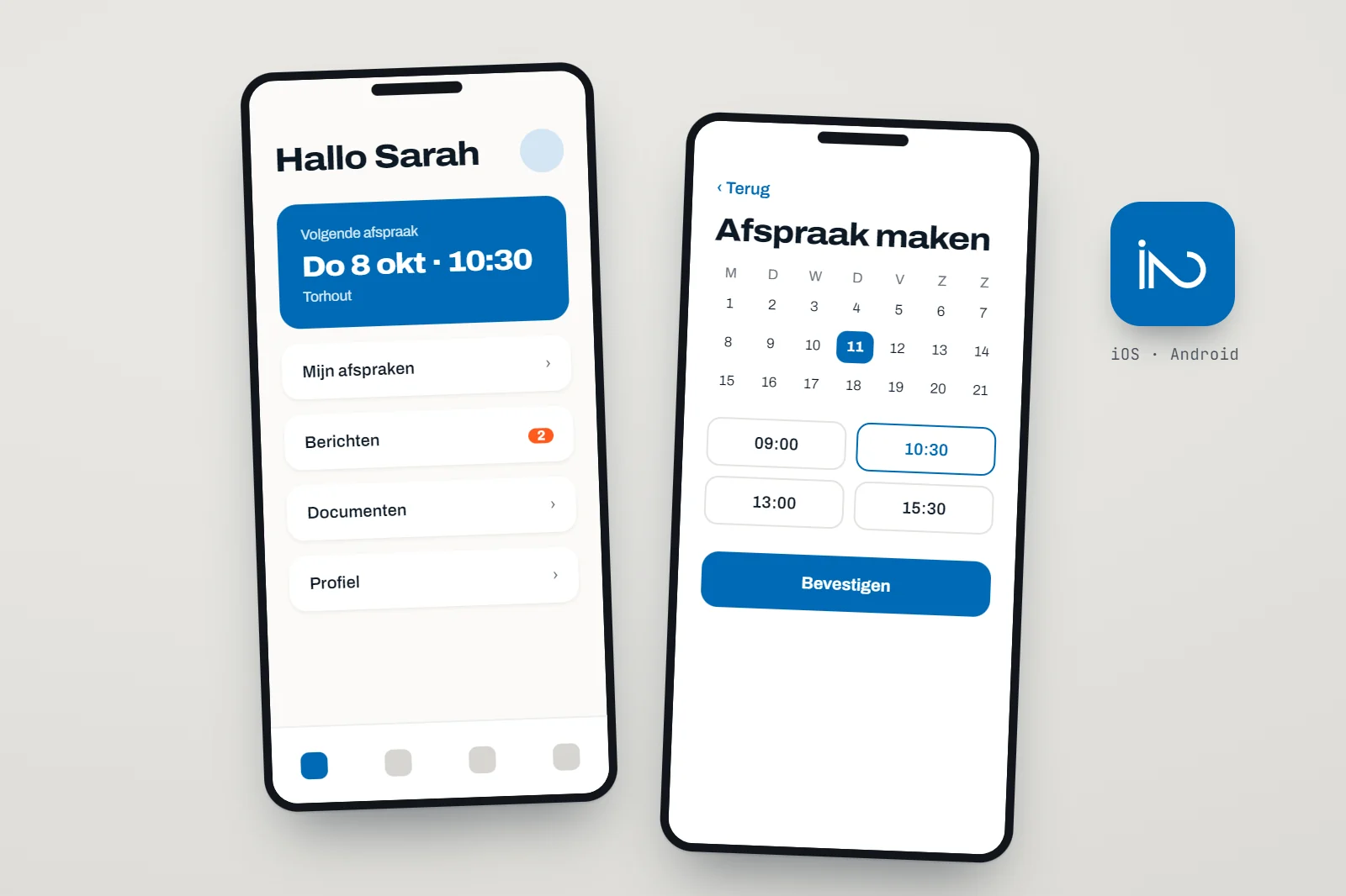 App laten maken: schermontwerpen van een mobiele app op iPhone en Android