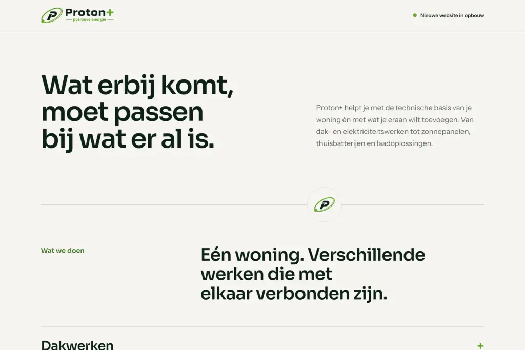 Wachtpagina van Proton+ op een computerscherm: Wat erbij komt, moet passen bij wat er al is