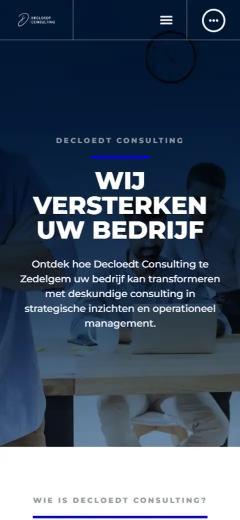 Website Decloedt Consulting op een gsm